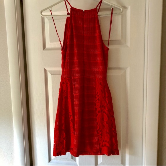 Red Topshop Lace Bodycon Mini Dress• EUC - Picture 10 of 12